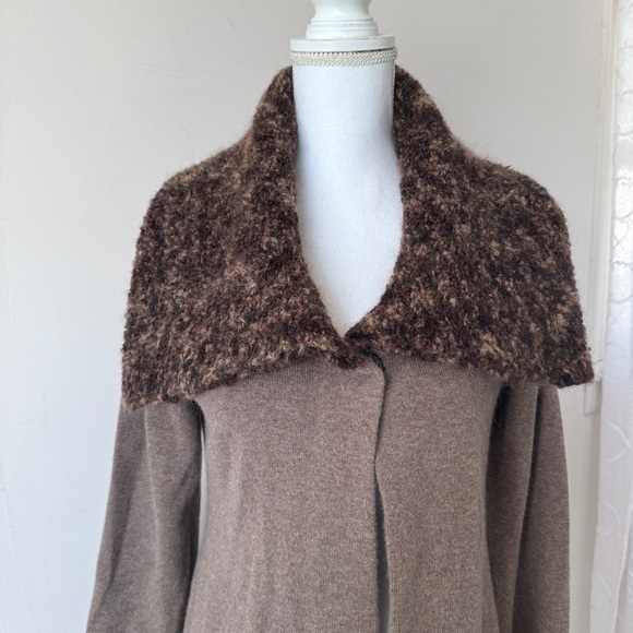 Damask Open Sweater Duster Cashmere Yak Kid Mohair Merino Wool - Picture 3 of 8